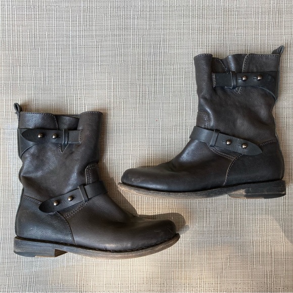 RAG BONE RB Moto Boot black Leather boots straps metal hardware women 6 engineer - Picture 14 of 16